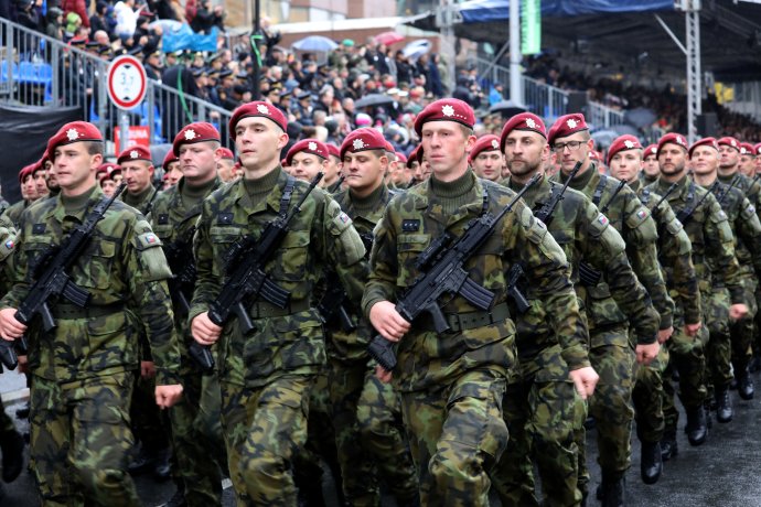 Čeští vojáci na pražské přehlídce 28. října 2018. Foto: Ludvík Hradilek, Deník N