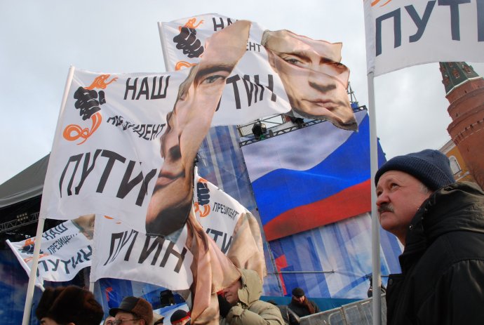 Demonstrace na podporu Vladimira Putina. Ilustrační foto: Petra Procházková, Deník N