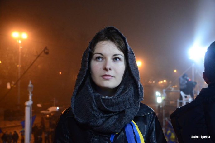 Účastnice demonstrací, tzv. Euromajdanu, Kateryna Kruková před pěti lety v roce 2013. Foto: Iryna Cvilaová
