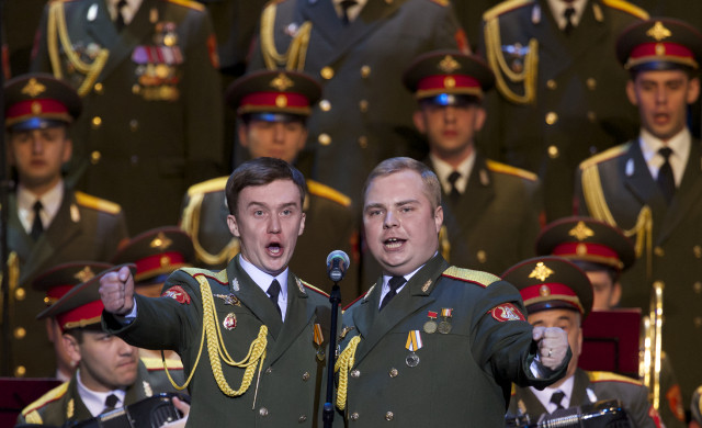 Ruský armádní soubor Alexandrovci. Foto: ČTK/AP