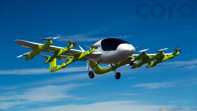 Elektrické letadlo Cora Kitty Hawk. Prozatím jen v představě designéra, ale Larry Page mu věří. Foto: Kitty Hawk Corporation