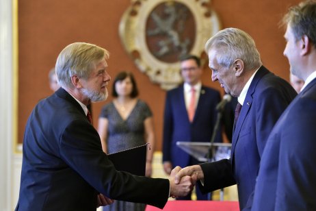 Prezident Miloš Zeman při jmenování Michala Mazance Foto: ČTK