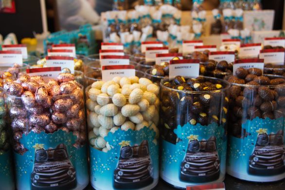 Belgické čokoládové pralinky vyráběné firmou Valentino chocolatier. Foto: Markéta Boubínová