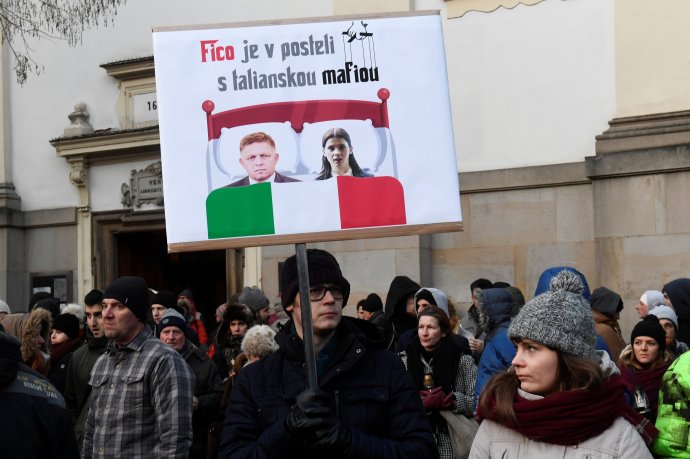 Protesty po smrti novináře Jána Kuciaka, únor 2018. Foto: Radovan Stoklasa, Reuters