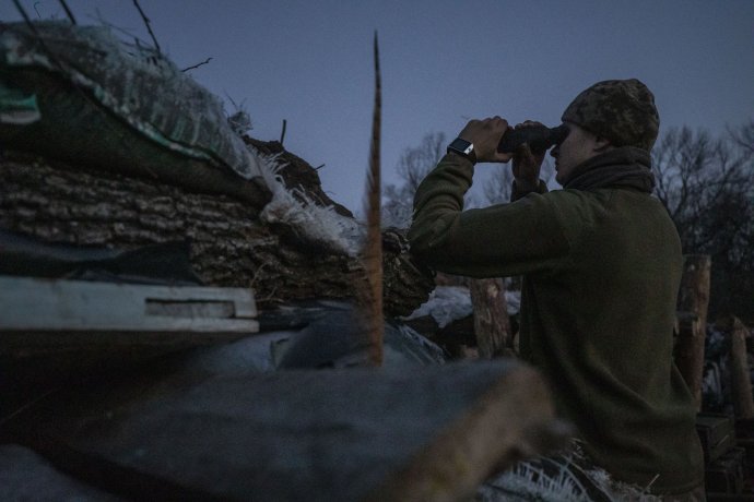 Ukrajinský voják, Zolotoje, Donbas. Foto: Gabriel Kuchta, Deník N