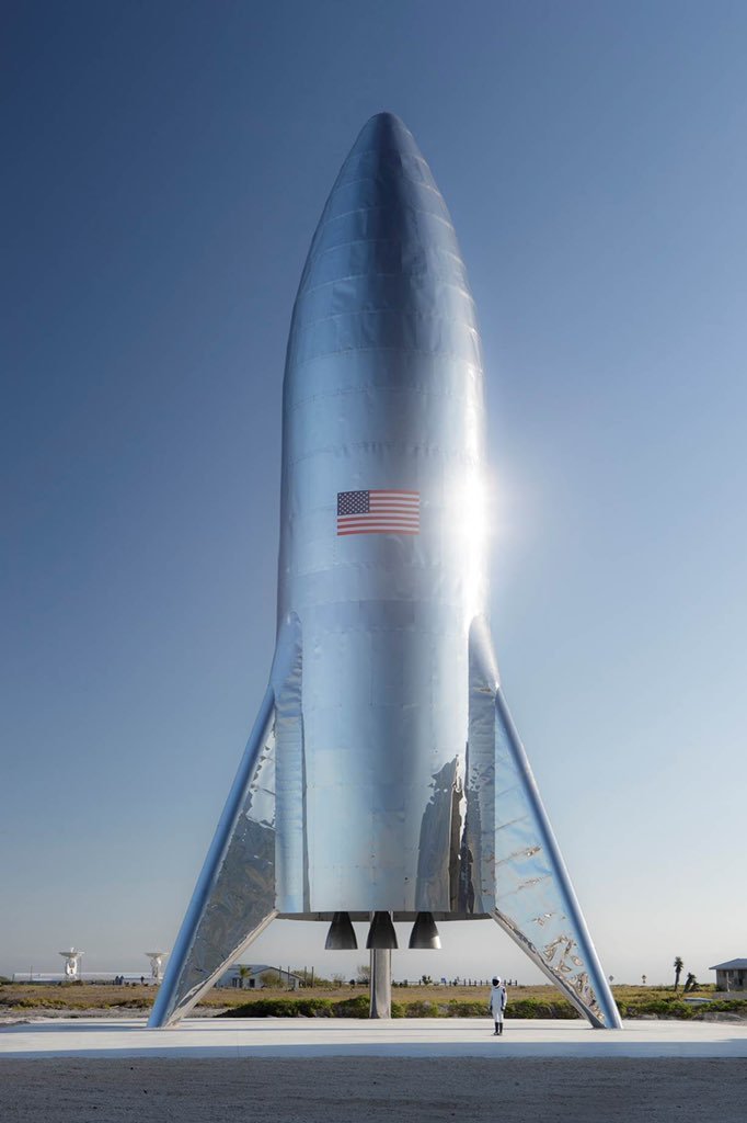 Toto není kresba, ale skutečná fotografie prototypu kosmické lodi Starship. Foto: SpaceX