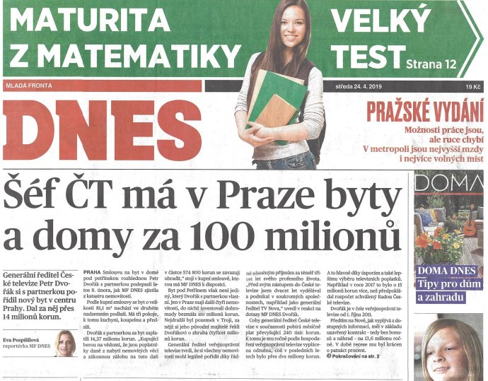 Považte, pak ředitel si vydělal peníze, o nichž se vám může jen zdát. Repro: Deník N