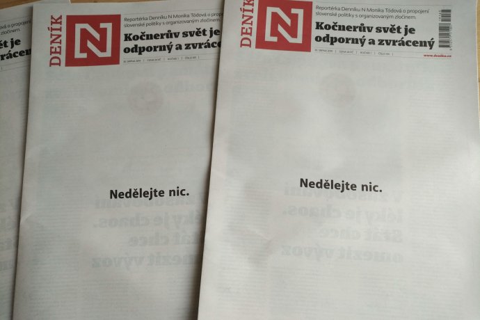 Titulní stránka tištěného Deníku N, 30. 8. 2019. Foto: Jan Moláček, Deník N