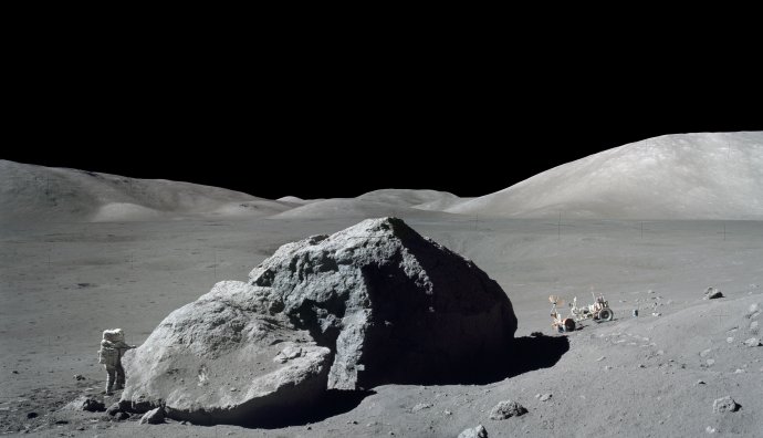 Všichni, kdo zatím navštívili Měsíc, byli Američané. Na snímku mise Apollo 17. Foto: NASA/Eugene Cernan