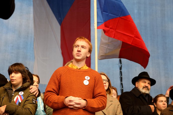 Lídr Milionu chvilek pro demokracii Mikuláš Minář. Foto: Ludvík Hradilek, Deník N