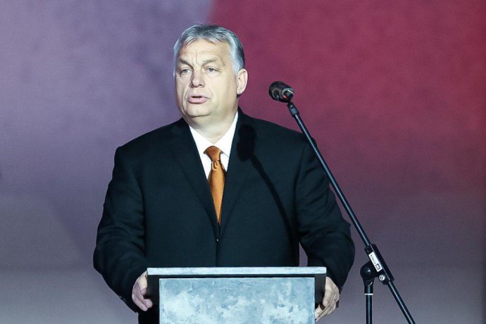Maďarský premiér Viktor Orbán v pražském Národním muzeu. Foto: Gabriel Kuchta, Deník N