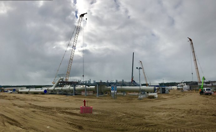 Plynovod Nord Stream 2. Staveniště terminálu v německém Lubminu. Březen 2019. Foto: Pavel Polák, Deník N