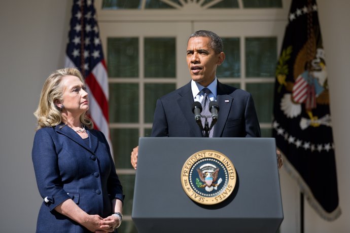Prezident Obama s ministryní zahraničí Clintonovou. Foto: Lawrence Jackson, White House