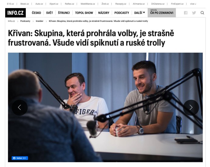 Jednatel Info.cz Tomáš Jirsa (vpravo) v podcastu s šéfredaktorem Michalem Půrem. Foto: repro Info.cz