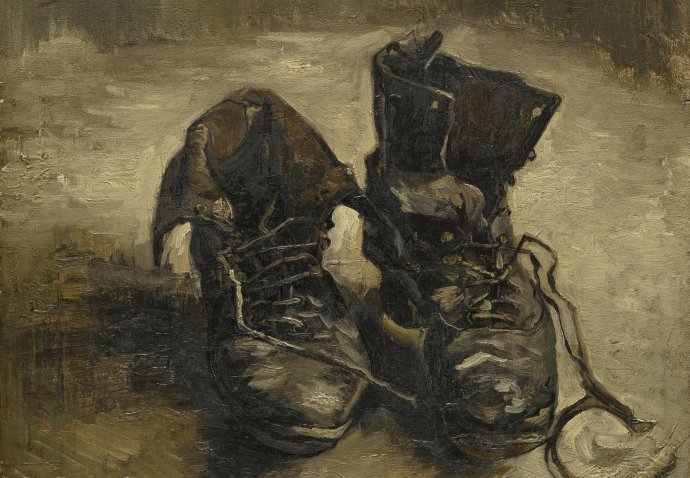 Van Goghovy boty, kolem kterých Martin Heidegger vybájel zcela smyšlenou konstrukci. Foto: Wikimedia