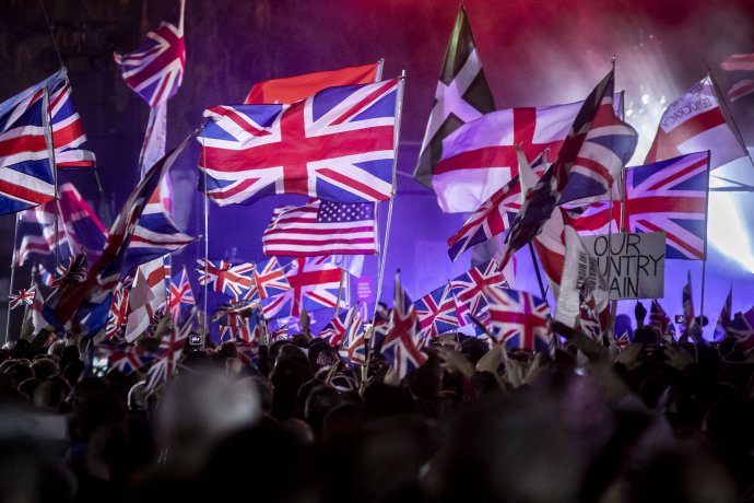 Británie právě přestala být členem Evropské unie. Záběr z Parlamentního náměstí v Londýně. Foto: Gabriel Kuchta, Deník N