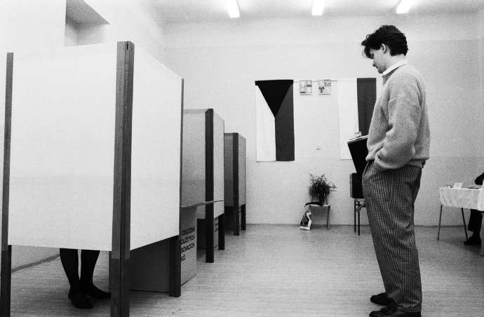 První svobodné volby po pádu totalitního režimu (červen 1990). Foto: ČTK