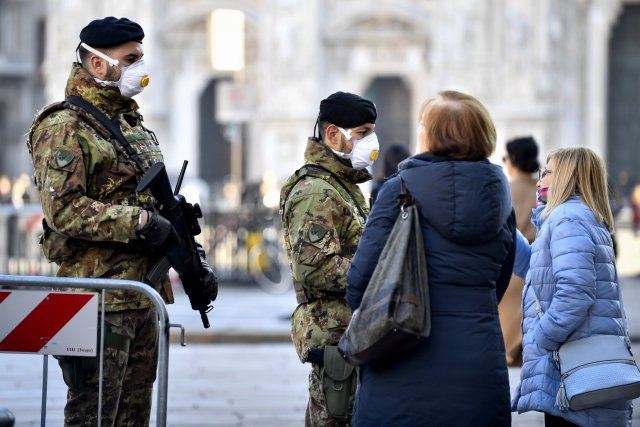 Bezpečnostní opatření v Miláně. Foto: ČTK / Claudio Furlan, AP