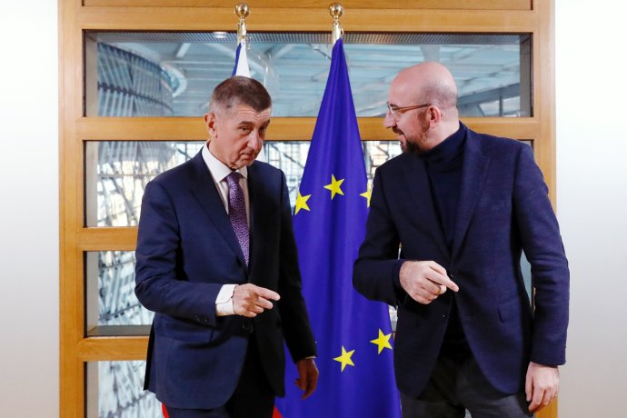 Premiér Babiš s předsedou Evropské rady Michelem v Bruselu. Foto: EU