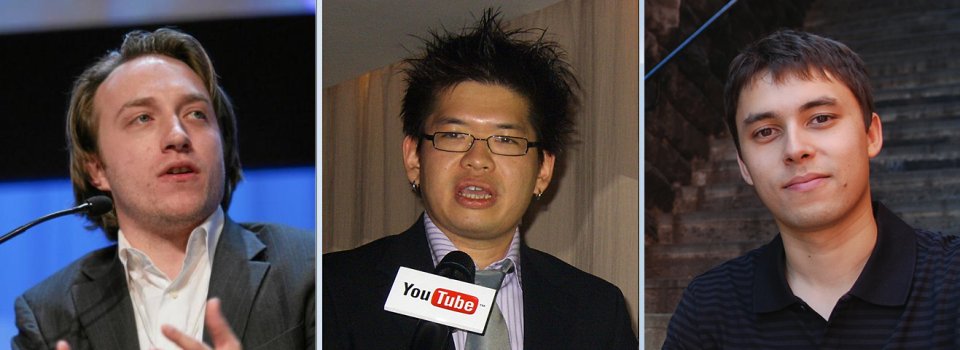 Chad Hurley, Steve Chen a Jawed Karim, zakladatelé YouTube. Rozjeli to před patnácti lety. Foto: Wikimedia Commons