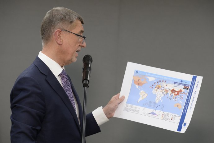 Tiskové konference ke koronaviru, Babiš v hlavní roli. Foto: ČTK