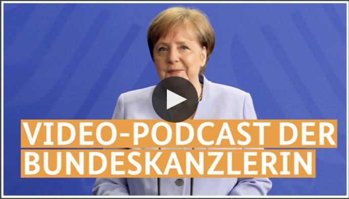 Video-podcast německé kancléřky Angely Merkelové. Zdroj: bundeskanzlerin.de