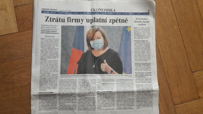 Rozhovor ministryně Aleny Schillerové pro Lidové noviny. Foto: Deník N