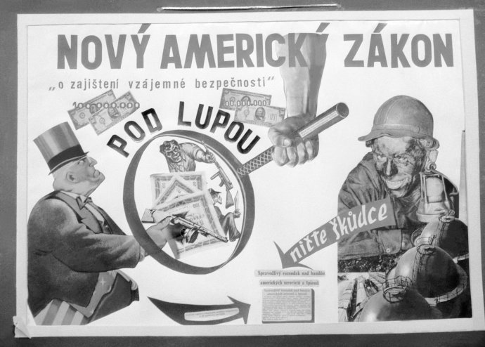 Propagandistický plakát z roku 1952. Foto: ČTK