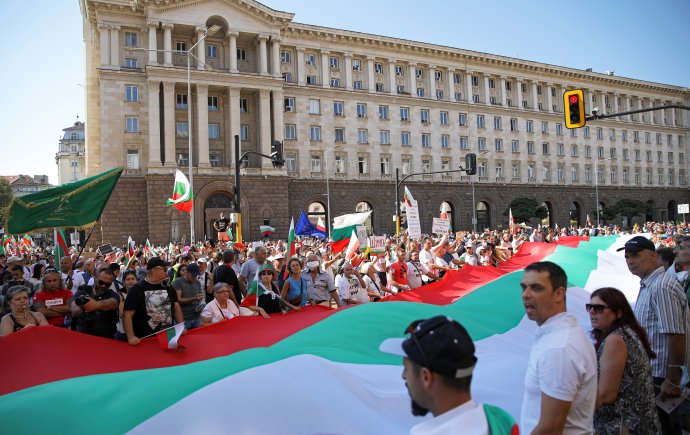 Protivládní demonstrace v hlavním městě Bulharska Sofii, 10. 9. 2020. Foto: Stojan Něnov, Reuters
