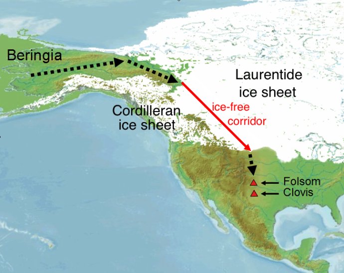 Tak to pravděpodobně bylo: lidé přišli do Ameriky ze severu, z Beringie. Zdroj: Wikimedia Commons