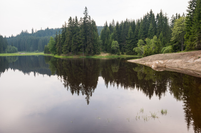 Vodní plocha a kolem lesy, jež jsou ideálním prostorem pro odpařování vody. Foto: ČTK