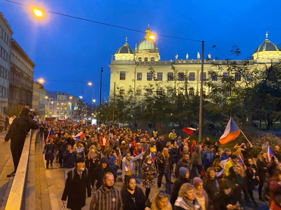Demonstrace na Václavském náměstí. Foto: Jakub Zelenka, Deník N
