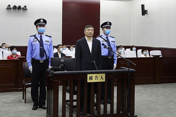 Odsouzený Chu Chuaj-pang u soudu. Foto: Čchengteský lidový soud, Caixin