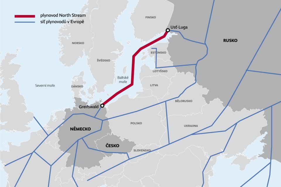 Mapa plynovodů v Evropě. Mapa: Deník N
