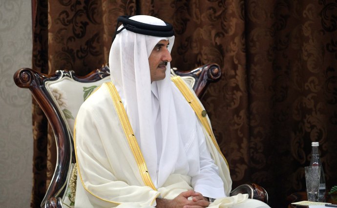 Katarský emír Tamám bin Hamad při návštěvě v Dušanbe 2019. Foto: kremlin.ru