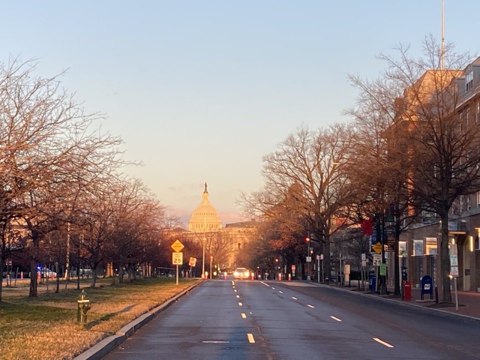 Washington po ránu v den inaugurace Joea Bidena. Foto: Jana Ciglerová, Deník N