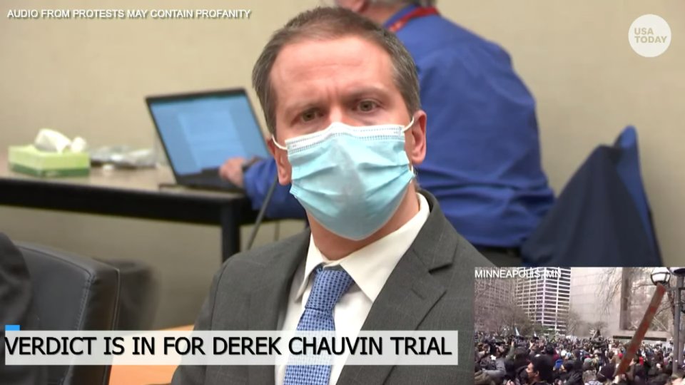 Policista Derek Chauvin byl vinen ve všech třech bodech obžaloby. Obžaloba navrhovala 30 let, obhajoba podmínku. Hrozilo mu až 40 let. Foto: USA Today / Reuters