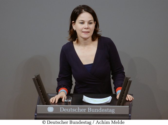 Spolupředsedkyně německých Zelených a jejich kandidátka na kancléřku Annalena Baerbocková v listopadu 2018 v Bundestagu. Foto: Achim Melde, Bundestag