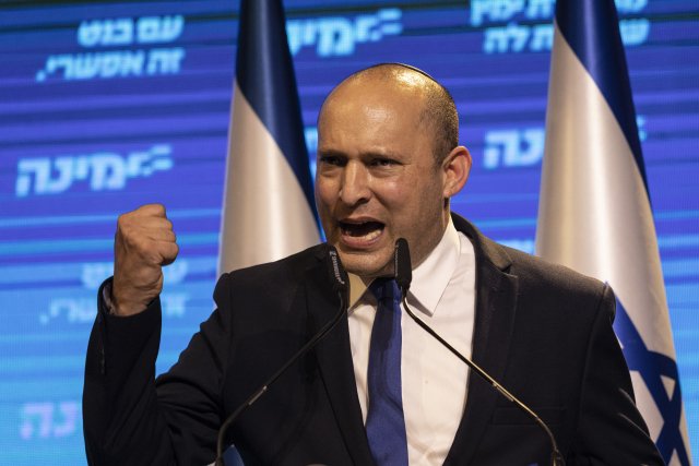 Lídr izraelské krajně pravicové strany Jamina Naftali Bennett. Foto: ČTK/AP