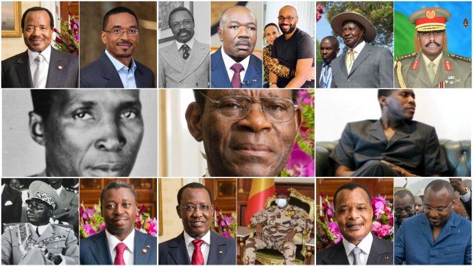 Africké prezidentské dynastie. Koláž: Deník N