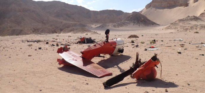 Snímek z místa havárie vrtulníku Black Hawk na Sinaji. Foto: vyšetřovací spis US Army