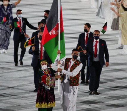 Afghánská výprava na posledních olympijských hrách v Tokiu. Foto: ČTK / ZUMA / Mickael Chavet