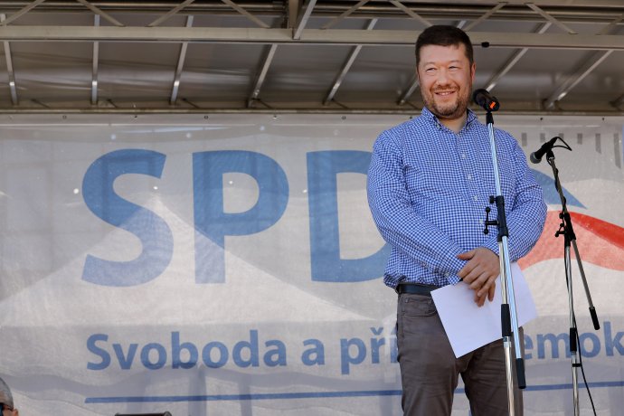 Předseda SPD Tomio Okamura. Foto: Ludvík Hradilek, Deník N