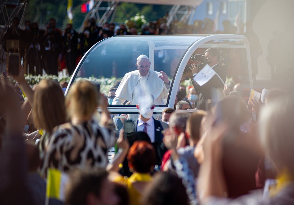 Papež František v Prešově. Foto: Peter Lázár, Denník N