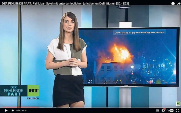 Z vysílání RT (Russia Today) Deutsch Der fehlende Part. Zdroj: RT Deutsch, YouTube