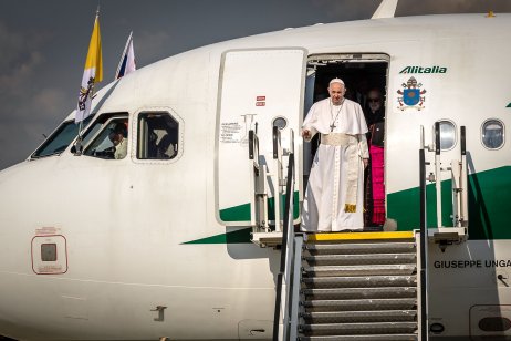 Papež při loňské návštěvě Bratislavy. Foto: Tomáš Benedikovič, Denník N