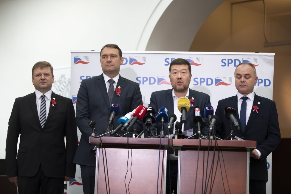 Hnutí SPD by v srpnu podle volebního modelu Medianu získalo 14 procent hlasů. Foto: Gabriel Kuchta, Deník N