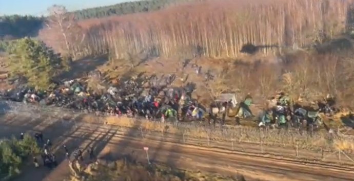 Hranice Polska a Evropské unie s Běloruskem dnes. Zdroj: video polského ministerstva obrany