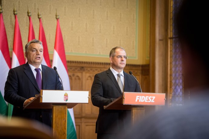 Maďarský premiér Viktor Orbán a poslanec jeho strany Fidesz Lájos Kósa. Foto: Gergely Botár, úřad vlády, kormany.hu