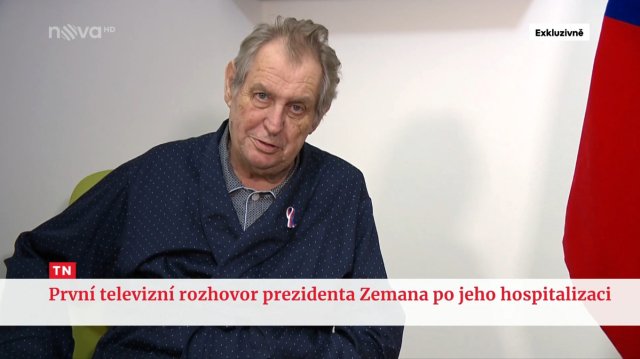 Prezident Miloš Zeman 17. listopadu 2021 v Ústřední vojenské nemocnici v Praze poskytl rozhovor televizi Nova. Foto: ČTK